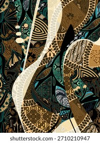 abstract pattern background design with classic batik motif