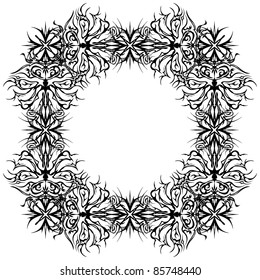 Abstract pattern background frame, graphic contour. vector