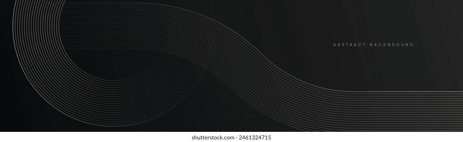 Abstract pattern background, golden lines with black background. Luxury modern premium background