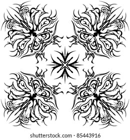 Abstract pattern background, graphic monochrome contour, vector