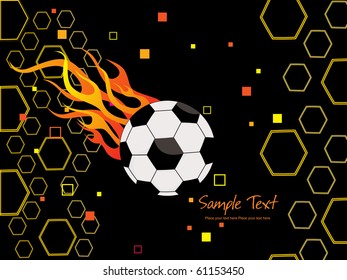 abstract pattern background with isolated burning football