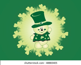 abstract pattern background with isolated leprechaun