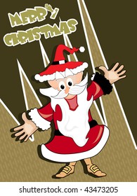 abstract pattern background with isolated santa claus