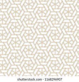 Abstract pattern background in Japanese style. Gold geometric elements vector.