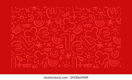 Abstract pattern background with letter elements