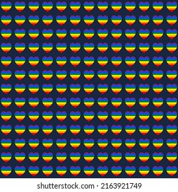 Abstract pattern background of LGBT Rainbow Flag Heart Illustration. Abstract pattern background of heart in rainbow color. LGBT pride symbol. Vector illustration.