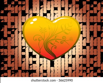 abstract pattern background with ornamental heart