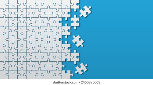 Abstract pattern background with puzzles and blank space for design. Vector illustration.