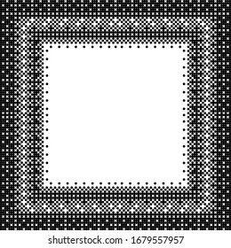 Abstract pattern  background.  Retro frame  pixel in lines on white . Vector Illustration.