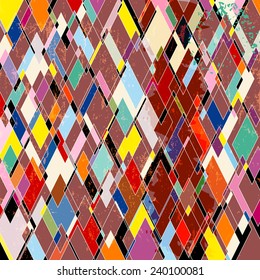 abstract pattern background, with strokes, splashes and rhombus/triangles