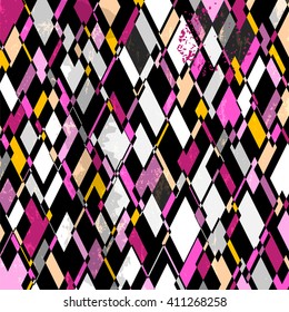 abstract pattern background, with strokes, splashes and rhombus/triangles