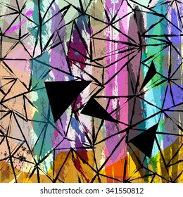 abstract pattern background, with triangles, strokes and splashes