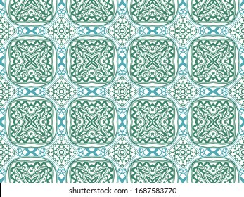 Abstract pattern background vector design. Green and blue.