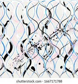 abstract pattern background, with waves, strokes and splashes, grungy