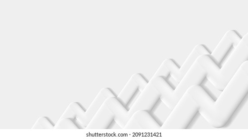 Abstract pattern background of white 3d volume zig zag stripes like volume mono chrome graph