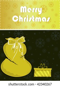 abstract pattern background with xmas bag, gift