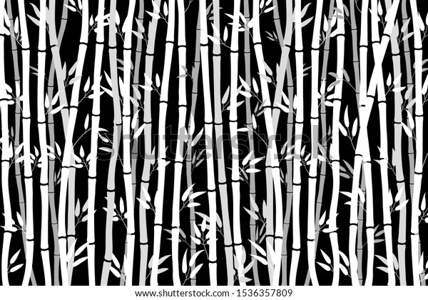 Abstract Pattern Bamboo Forest White Drawing Stock Vector Royalty Free