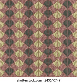 Abstract pattern based on a Traditional African Ornament. Warm brown colors. Seamless vector pattern. Stylized papyrus leaves.Simple pattern for wallpaper, web page background, surface textures.