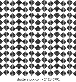 Abstract pattern based on a Traditional African Ornament. Monochrome. Seamless vector. Stylized papyrus leaves. Contrast background for decoration or backdrop. For decoration or printing on fabric.