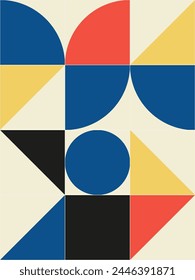 Abstract pattern with basic geometric shapes. Neoplasticism style.