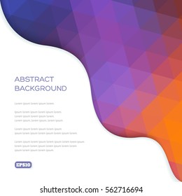 Abstract pattern of beautiful colorful geometric shapes. White empty space for text.