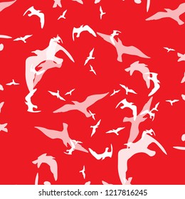 Abstract pattern of bird on the red