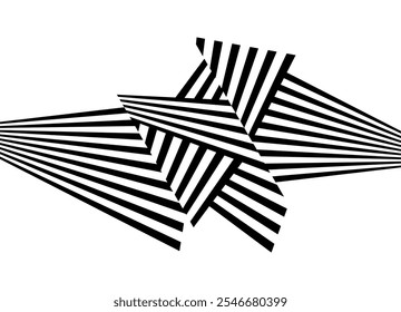 Abstract pattern of black broken lines on a white background in retro style. Abstract fragments. Striped vector background. Design element. Broken glass. For covers, postcards, advertisements, videos,