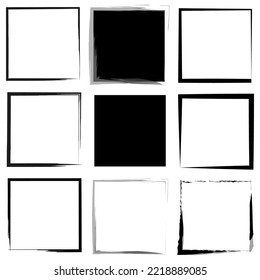 Abstract pattern with black brush shapes. Vector illustration. stock image. 