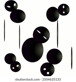 Abstract pattern of black color eyes on white background