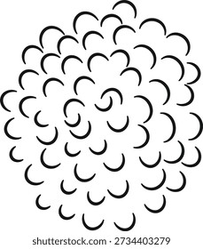 Abstract pattern of black crescent shapes on a white background