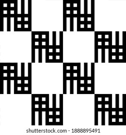 Patrón abstracto con diseño de patrón negro moderno sobre fondo blanco.