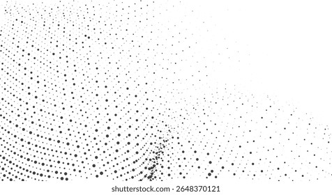 Patrón Abstractas de puntos negros de diferentes tamaños sobre un fondo blanco