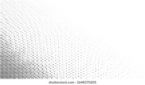 Abstract pattern of black dots of varying sizes on a white background