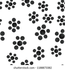Abstract Pattern black flowers. For your design. Vector.
