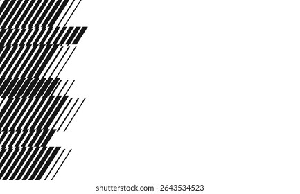 Abstract pattern of black lines creating a visually striking design on a white background, showcasing modern artistic expression