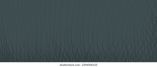 Abstract pattern of black lines on a gray-blue background. Vignette composition in the form of an arbitrary two-tone texture, darkened edges. Vector illustration, EPS 10. Copy space.