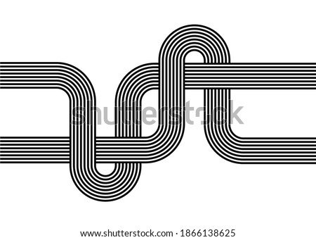 Abstract pattern of black parallel lines on a white background for posters, web design, packaging design, posts, banners. Modern vector template
