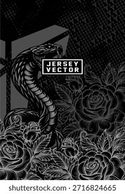ABSTRACT PATTERN AND BLACK SNAKE FOR JERSEY UNIFORM DESIGN