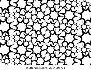 Patrón Abstractas de estrellas negras sobre un fondo blanco. Elemento de diseño de Vector. Fondo de Vector moderno para embalaje, cubierta, publicidad, cartel. Brilla. Festiva, regalos