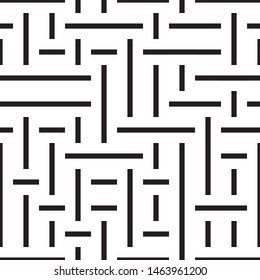 Abstract pattern with black stripes. Vector seamless texture. Modern geometric background with intersecting stripes.