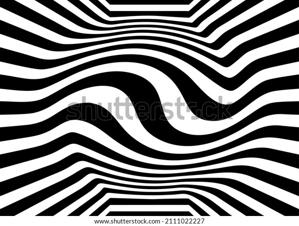 Abstract pattern of black\
swirling lines on a white background. Modern striped vector\
background