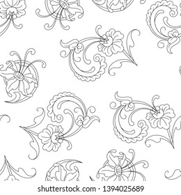 Abstract pattern black and whit doodle Sketch