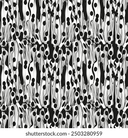 Abstract pattern, black and white colors. Monochrome. For printing. Seamless and endless. Vector.