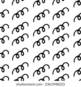 Abstract pattern in black and white in doodle style. Squiggles on an isolated white background.