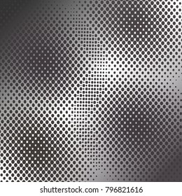 Abstract pattern of black and white dotted, that make up wavy futuristic lines and figures. Vector illustration for website design, textiles, wallpapers, postcards, poster, labels mock-up.