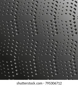Abstract pattern of black and white ovals that make up wavy futuristic lines. Vector illustration for website design, textiles, wallpapers, postcards, poster, labels mock-up.