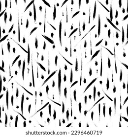 Abstract pattern, black and white. Seamless floral pattern-252.