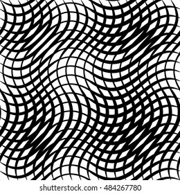 Abstract pattern, black white stripe wavy mesh.For Wallpaper,fabrics,t-shirts, and so on.Vector illustration.