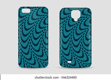 Abstract pattern. Blank phone case. Cover mockup. Vector illustration.