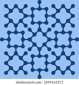 Abstract pattern blue background of connected geometric shapes